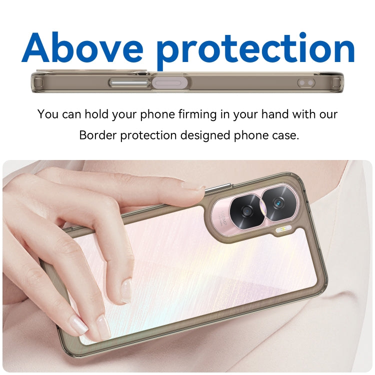 For Honor 90 Lite Colorful Series Acrylic Hybrid TPU Phone Case(Transparent Grey) - Honor Cases by PMC TechLife | Online Shopping South Africa | PMC TechLife | Buy Now Pay Later Mobicred