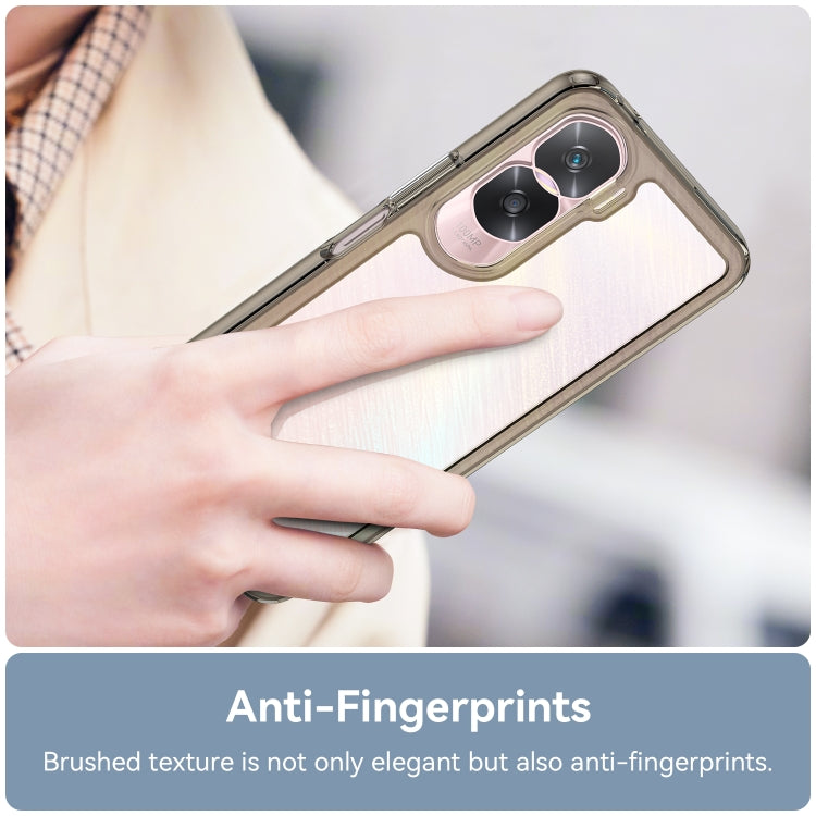 For Honor 90 Lite Colorful Series Acrylic Hybrid TPU Phone Case(Transparent Grey) - Honor Cases by PMC TechLife | Online Shopping South Africa | PMC TechLife | Buy Now Pay Later Mobicred