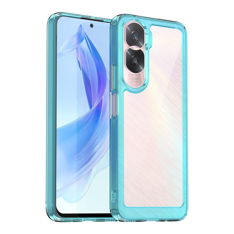 For Honor X50i Colorful Series Acrylic Hybrid TPU Phone Case(Transparent Blue) - Honor Cases by PMC TechLife | Online Shopping South Africa | PMC TechLife | Buy Now Pay Later Mobicred