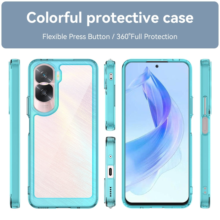 For Honor X50i Colorful Series Acrylic Hybrid TPU Phone Case(Transparent Blue) - Honor Cases by PMC TechLife | Online Shopping South Africa | PMC TechLife | Buy Now Pay Later Mobicred