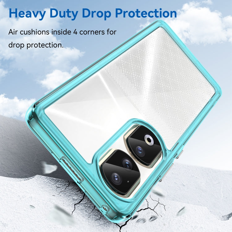For Honor 80 Pro Colorful Series Acrylic Hybrid TPU Phone Case(Transparent Blue) - Honor Cases by PMC TechLife | Online Shopping South Africa | PMC TechLife | Buy Now Pay Later Mobicred