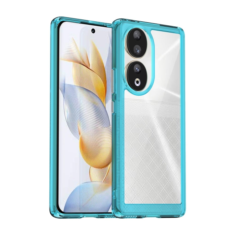 For Honor 80 Colorful Series Acrylic Hybrid TPU Phone Case(Transparent Blue) - Honor Cases by PMC TechLife | Online Shopping South Africa | PMC TechLife | Buy Now Pay Later Mobicred
