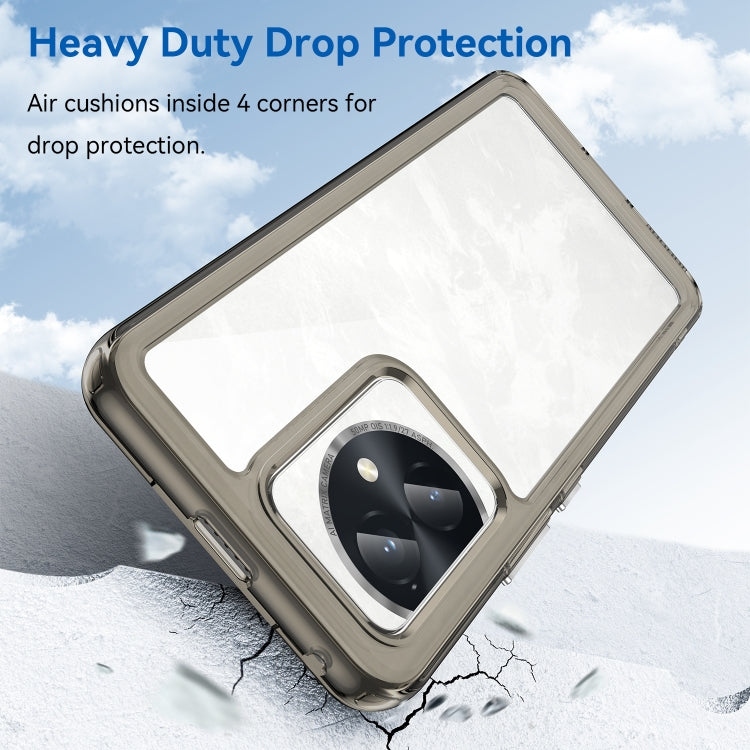 For Honor 100 Colorful Series Acrylic Hybrid TPU Phone Case(Transparent Grey) - Honor Cases by PMC TechLife | Online Shopping South Africa | PMC TechLife | Buy Now Pay Later Mobicred