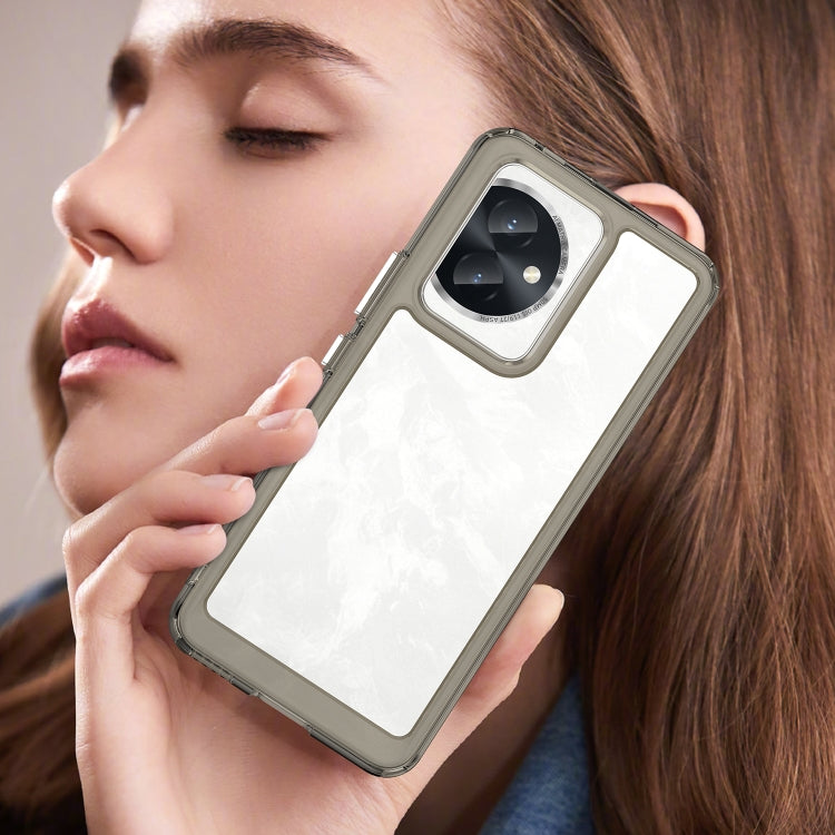 For Honor 100 Colorful Series Acrylic Hybrid TPU Phone Case(Transparent Grey) - Honor Cases by PMC TechLife | Online Shopping South Africa | PMC TechLife | Buy Now Pay Later Mobicred