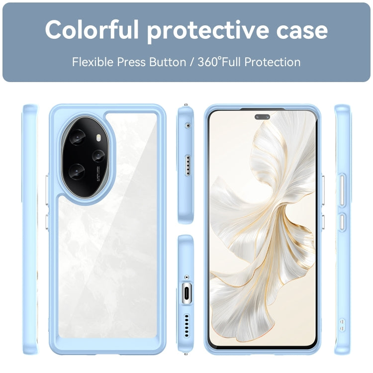 For Honor 100 Pro Colorful Series Acrylic Hybrid TPU Phone Case(Blue) - Honor Cases by PMC TechLife | Online Shopping South Africa | PMC TechLife | Buy Now Pay Later Mobicred