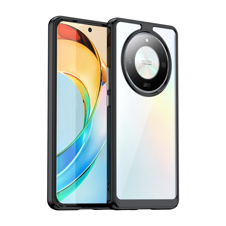 For Honor X50 Colorful Series Acrylic Hybrid TPU Phone Case(Black) - Honor Cases by PMC TechLife | Online Shopping South Africa | PMC TechLife | Buy Now Pay Later Mobicred