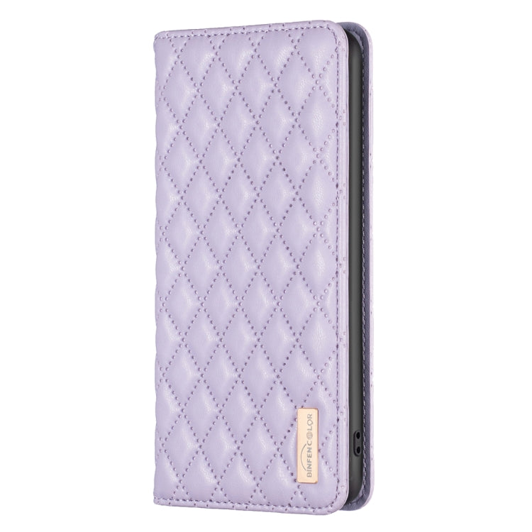 For iPhone 16 Plus Diamond Lattice Magnetic Leather Flip Phone Case(Purple) - iPhone 16 Plus Cases by PMC TechLife | Online Shopping South Africa | PMC TechLife | Buy Now Pay Later Mobicred