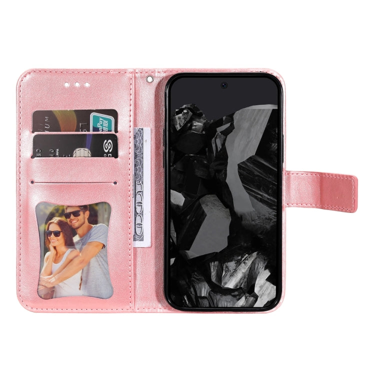 For Google Pixel 9 Pro 7-petal Flowers Embossing Leather Phone Case(Rose Gold) - Google Cases by PMC TechLife | Online Shopping South Africa | PMC TechLife | Buy Now Pay Later Mobicred