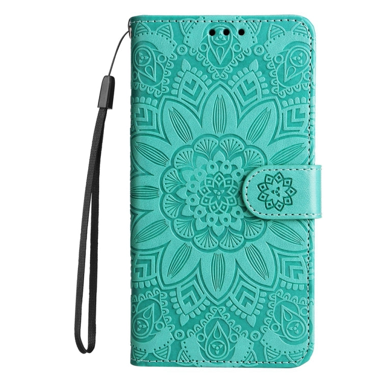 For Google Pixel 9 Pro Embossed Sunflower Leather Phone Case(Green) - Google Cases by PMC TechLife | Online Shopping South Africa | PMC TechLife | Buy Now Pay Later Mobicred