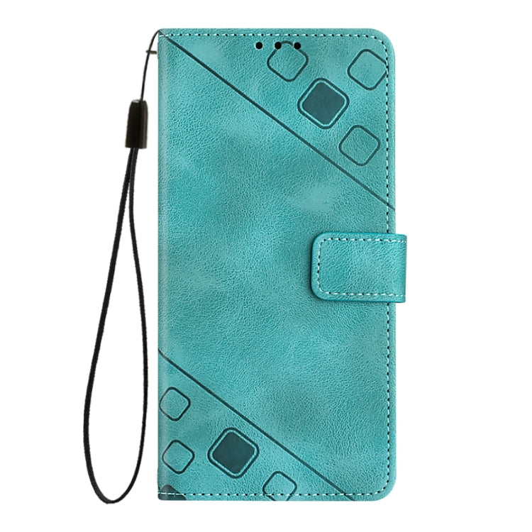 For iPhone 16 Plus Skin-feel Embossed Leather Phone Case(Green) - iPhone 16 Plus Cases by PMC TechLife | Online Shopping South Africa | PMC TechLife | Buy Now Pay Later Mobicred