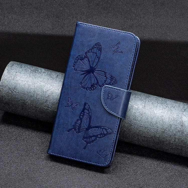 For iPhone 16 Pro Embossing Two Butterflies Pattern Leather Phone Case(Blue) - iPhone 16 Pro Cases by PMC TechLife | Online Shopping South Africa | PMC TechLife | Buy Now Pay Later Mobicred