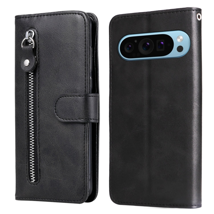 For Google Pixel 9 Fashion Calf Texture Zipper Leather Phone Case(Black) - Google Cases by PMC TechLife | Online Shopping South Africa | PMC TechLife | Buy Now Pay Later Mobicred