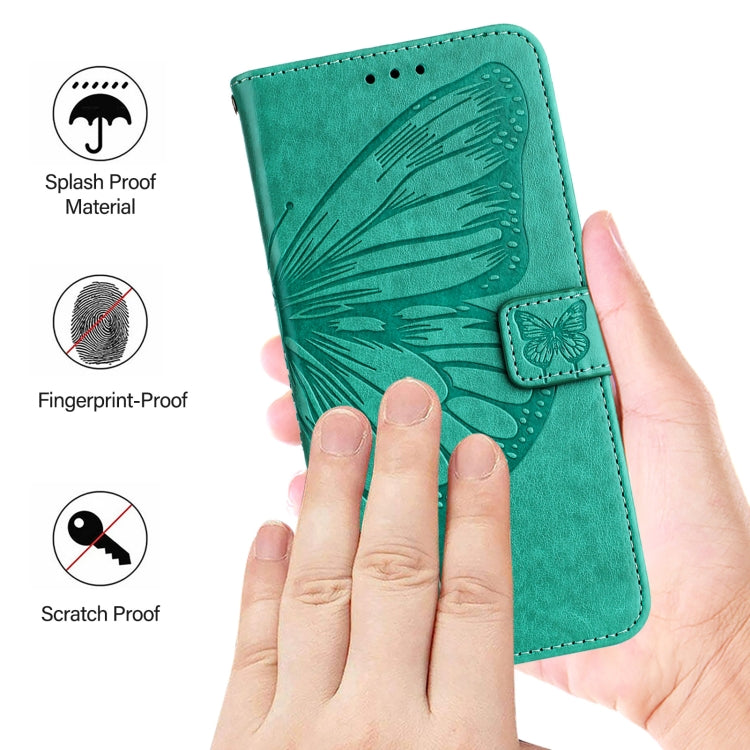 For iPhone 16 Pro Max Embossed Butterfly Leather Phone Case(Green) - iPhone 16 Pro Max Cases by PMC TechLife | Online Shopping South Africa | PMC TechLife | Buy Now Pay Later Mobicred