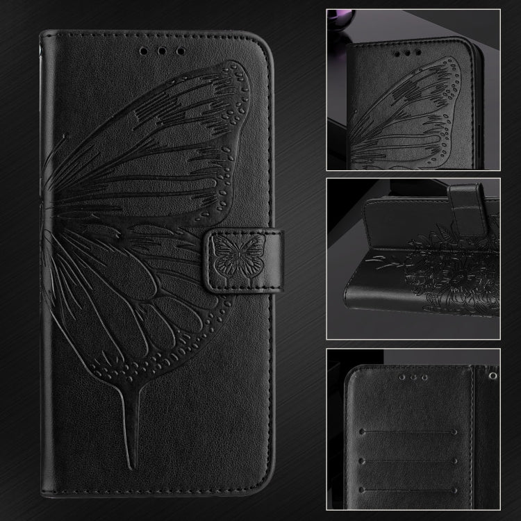 For iPhone 16 Plus Embossed Butterfly Leather Phone Case(Black) - free shipping - PMC TechLife - Order now!