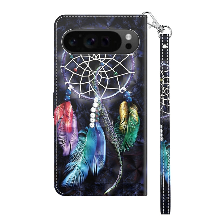For Google Pixel 9 Pro 3D Painted Pattern Leather Phone Case(Colorful Dreamcatcher) - Google Cases by PMC TechLife | Online Shopping South Africa | PMC TechLife | Buy Now Pay Later Mobicred