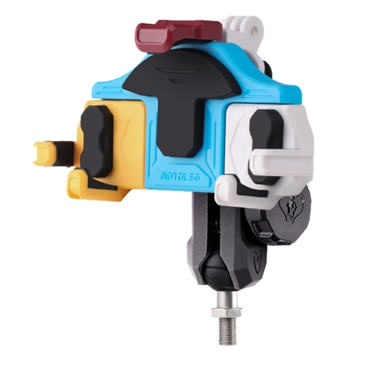 MOTOSLG Crab Motorcycle Phone Clamp Bracket M10 Ballhead Mount with Anti-theft Lock(Yellow Blue White) - free shipping - PMC TechLife - Order now!