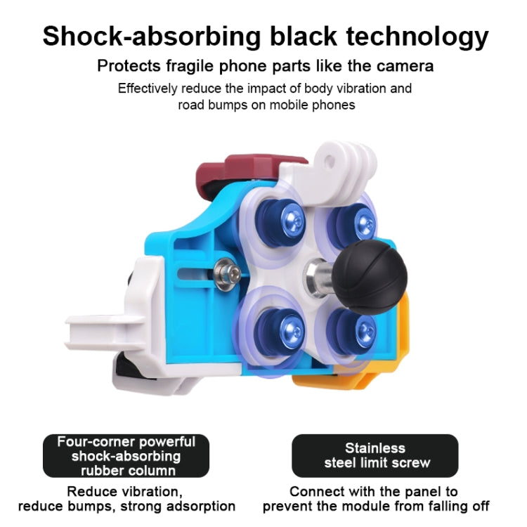 MOTOSLG Crab Motorcycle Phone Clamp Bracket O-Type Rear Mirror Mount with Anti-theft Lock(Black) - Holder by MOTOLSG | Online Shopping South Africa | PMC TechLife | Buy Now Pay Later Mobicred