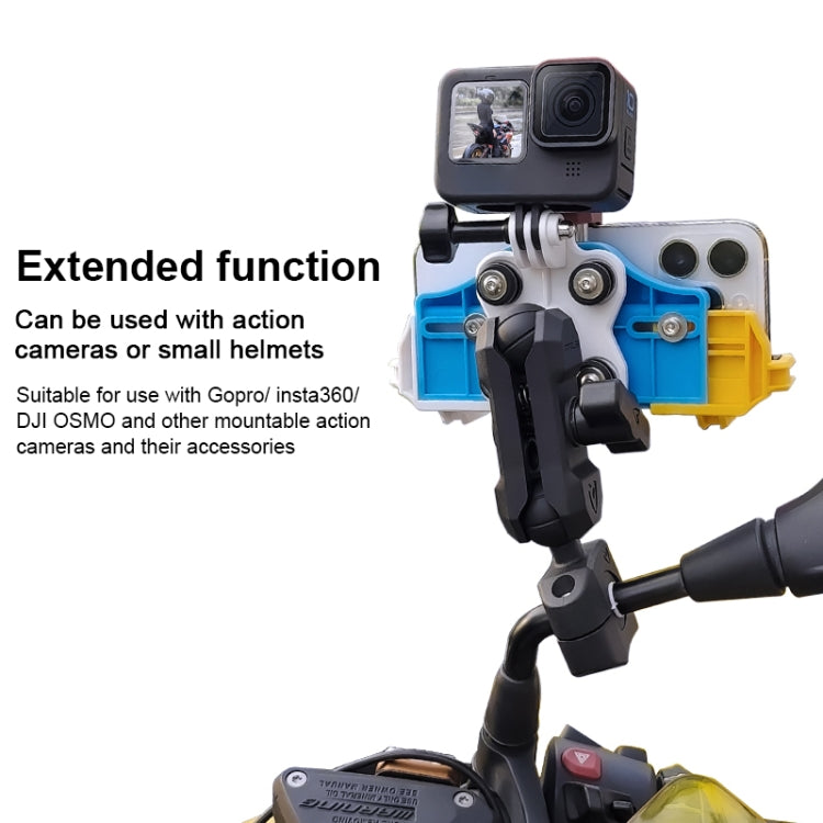 MOTOSLG Crab Motorcycle Phone Clamp Bracket M10 Ballhead Mount with Anti-theft Lock(Blue White Red) - free shipping - PMC TechLife - Order now!