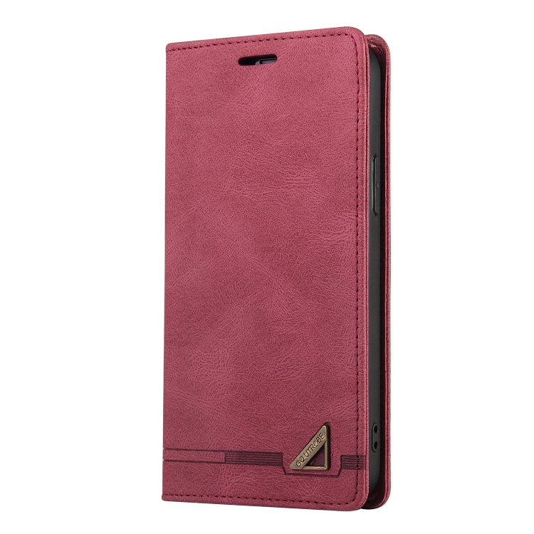 For Xiaomi Redmi Note 12 Pro+ India Skin Feel Anti-theft Brush Horizontal Flip Leather Case with Holder(Wine Red) - Xiaomi Cases by PMC TechLife | Online Shopping South Africa | PMC TechLife | Buy Now Pay Later Mobicred