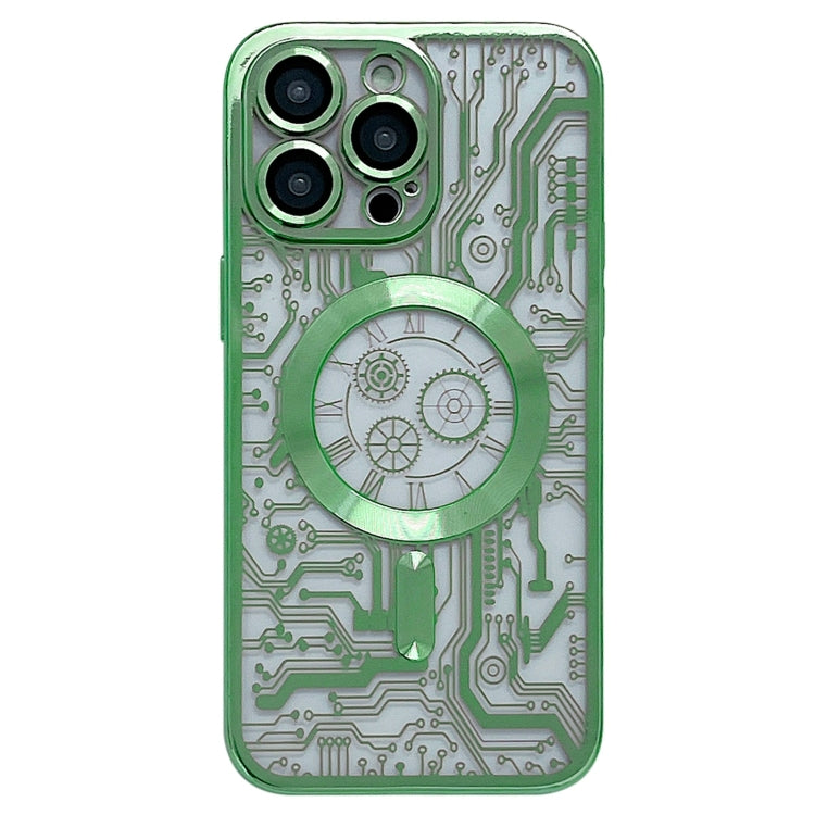 For iPhone 13 Pro Electroplated Circuit Board Pattern MagSafe Phone Case(Green) - iPhone 13 Pro Cases by PMC TechLife | Online Shopping South Africa | PMC TechLife
