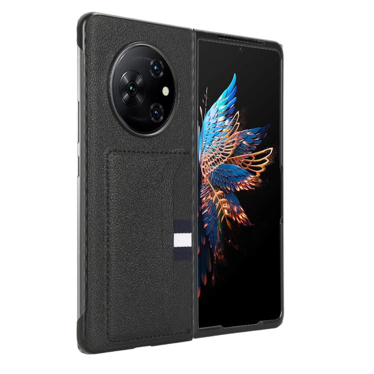 For Tecno Phantom V Fold Litchi Texture Card Slots Back Cover Phone Case(Black) - Tecno Cases by PMC TechLife | Online Shopping South Africa | PMC TechLife