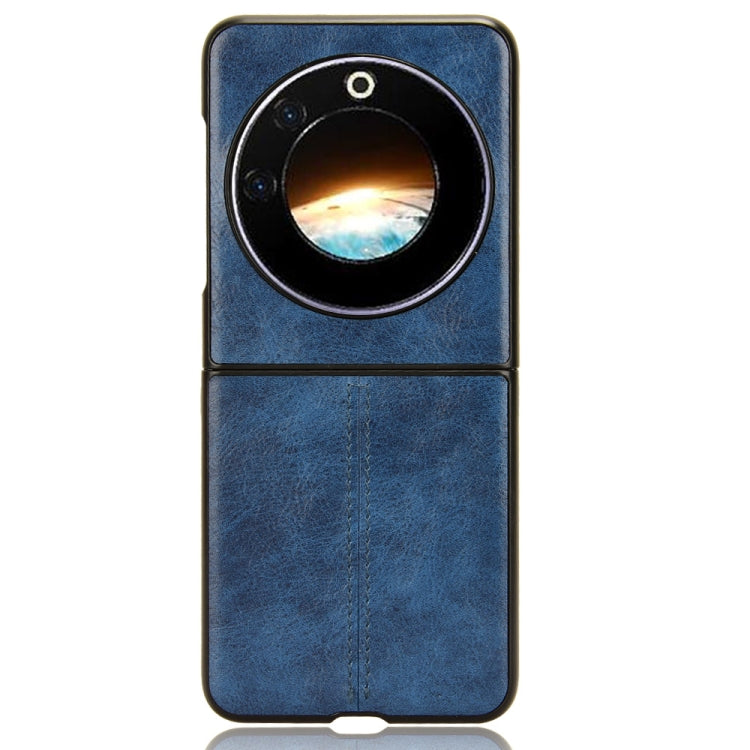 For Tecno Phantom V Flip Cow Pattern Sewing Back Cover Phone Case(Blue) - Tecno Cases by PMC TechLife | Online Shopping South Africa | PMC TechLife | Buy Now Pay Later Mobicred