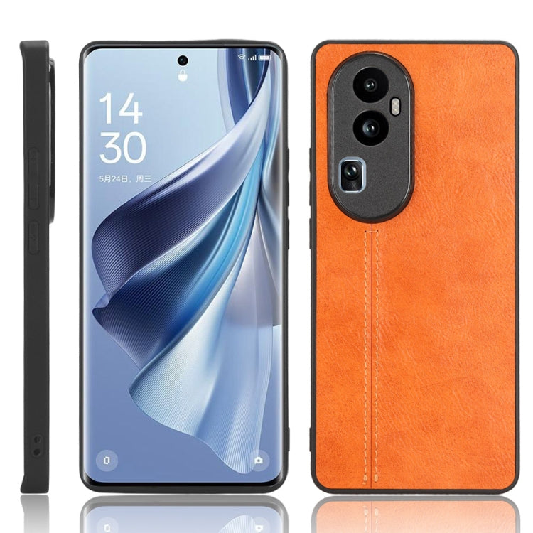 For OPPO Reno 10 Pro 5G Cow Pattern Sewing Back Cover Phone Case(Yellow) - OPPO Cases by PMC TechLife | Online Shopping South Africa | PMC TechLife