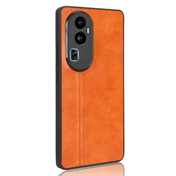 For OPPO Reno 10 Pro 5G Cow Pattern Sewing Back Cover Phone Case(Yellow) - OPPO Cases by PMC TechLife | Online Shopping South Africa | PMC TechLife