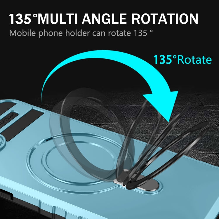 For iPhone 14 MagSafe Magnetic Holder Phone Case(Light Blue) - iPhone 14 Cases by PMC TechLife | Online Shopping South Africa | PMC TechLife