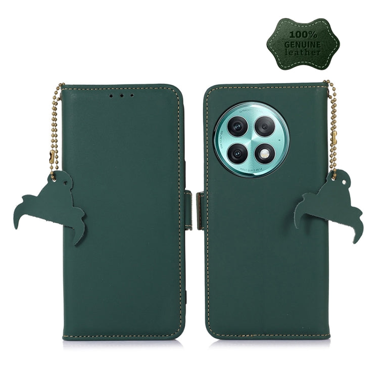 For OnePlus Ace 2 Pro Genuine Leather Magnetic RFID Leather Phone Case(Green) - OnePlus Cases by PMC TechLife | Online Shopping South Africa | PMC TechLife | Buy Now Pay Later Mobicred