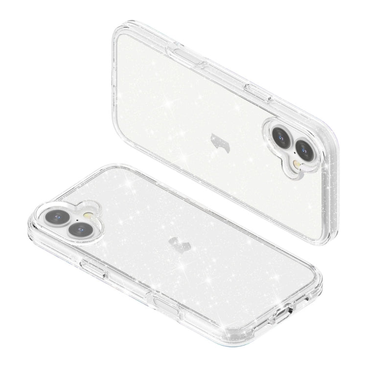 For iPhone 16 Shockproof Terminator Glitter Powder Phone Case(White) - iPhone 16 Cases by PMC TechLife | Online Shopping South Africa | PMC TechLife | Buy Now Pay Later Mobicred