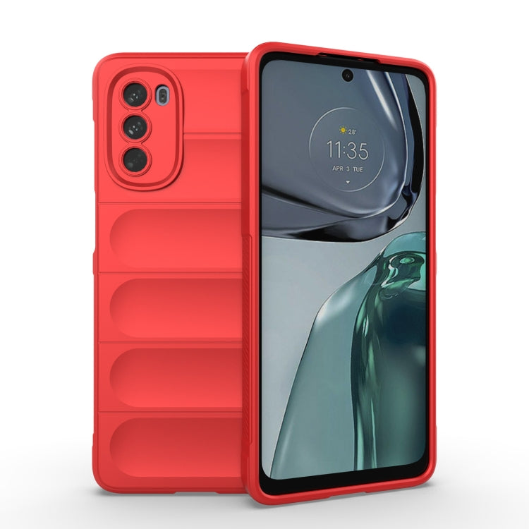 For Motorola Moto G62 5G Magic Shield TPU + Flannel Phone Case(Red) - Motorola Cases by PMC TechLife | Online Shopping South Africa | PMC TechLife | Buy Now Pay Later Mobicred