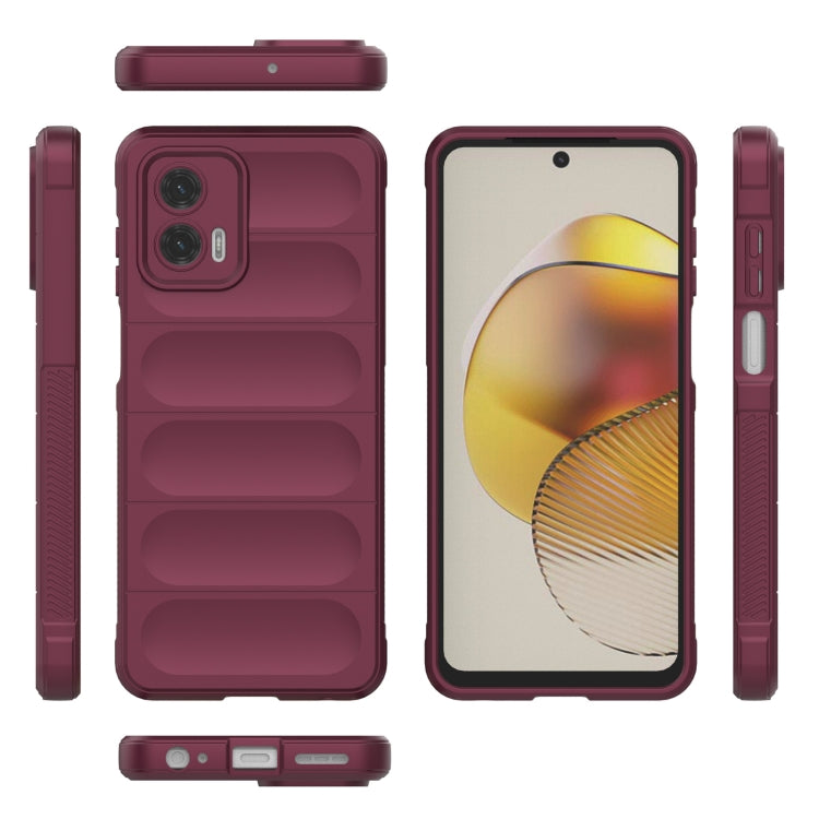For Motorola Moto G73 5G Magic Shield TPU + Flannel Phone Case(Wine Red) - Motorola Cases by PMC TechLife | Online Shopping South Africa | PMC TechLife | Buy Now Pay Later Mobicred