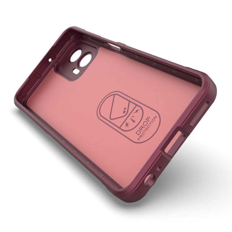 For Motorola Moto G73 5G Magic Shield TPU + Flannel Phone Case(Wine Red) - Motorola Cases by PMC TechLife | Online Shopping South Africa | PMC TechLife | Buy Now Pay Later Mobicred