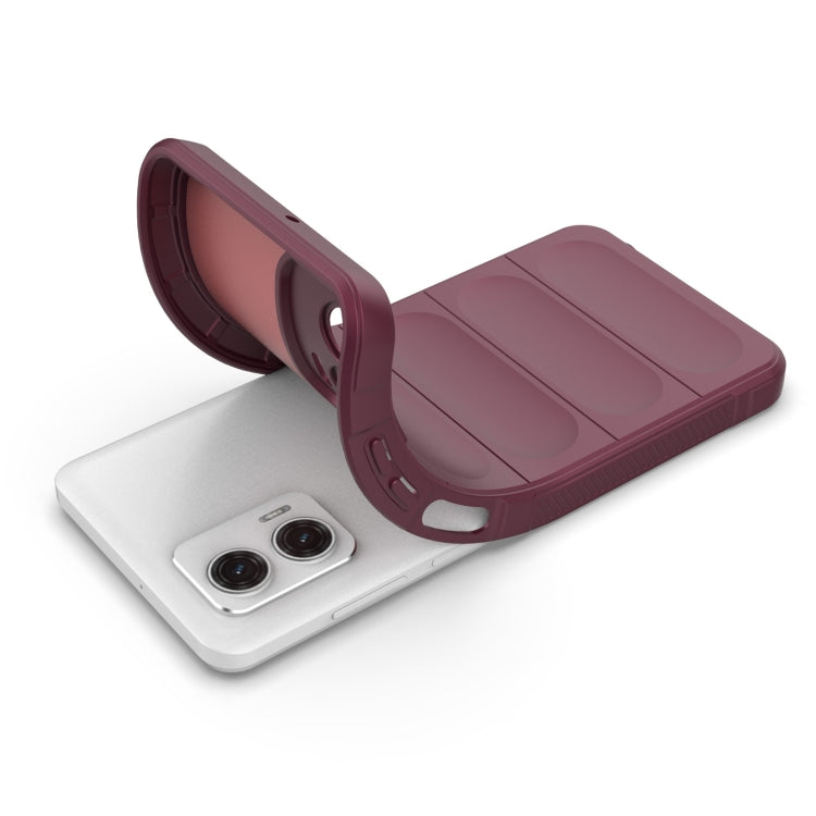 For Motorola Moto G73 5G Magic Shield TPU + Flannel Phone Case(Wine Red) - Motorola Cases by PMC TechLife | Online Shopping South Africa | PMC TechLife | Buy Now Pay Later Mobicred