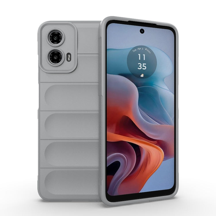 For Motorola Moto G34 5G Magic Shield TPU + Flannel Phone Case(Grey) - Motorola Cases by PMC TechLife | Online Shopping South Africa | PMC TechLife | Buy Now Pay Later Mobicred