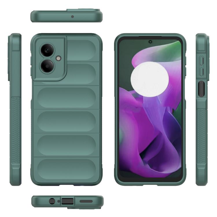 For Motorola Moto G55 5G Global Magic Shield TPU + Flannel Phone Case(Dark Green) - free shipping - PMC TechLife - Order now!