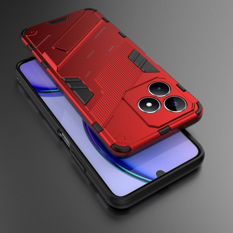For Realme C53 4G Punk Armor 2 in 1 PC + TPU Phone Case with Holder(Red) - Realme Cases by PMC TechLife | Online Shopping South Africa | PMC TechLife | Buy Now Pay Later Mobicred