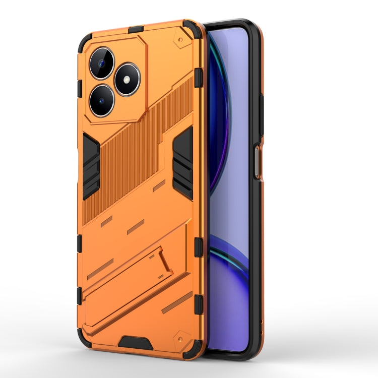 For Realme C53 4G Punk Armor 2 in 1 PC + TPU Phone Case with Holder(Orange) - Realme Cases by PMC TechLife | Online Shopping South Africa | PMC TechLife | Buy Now Pay Later Mobicred