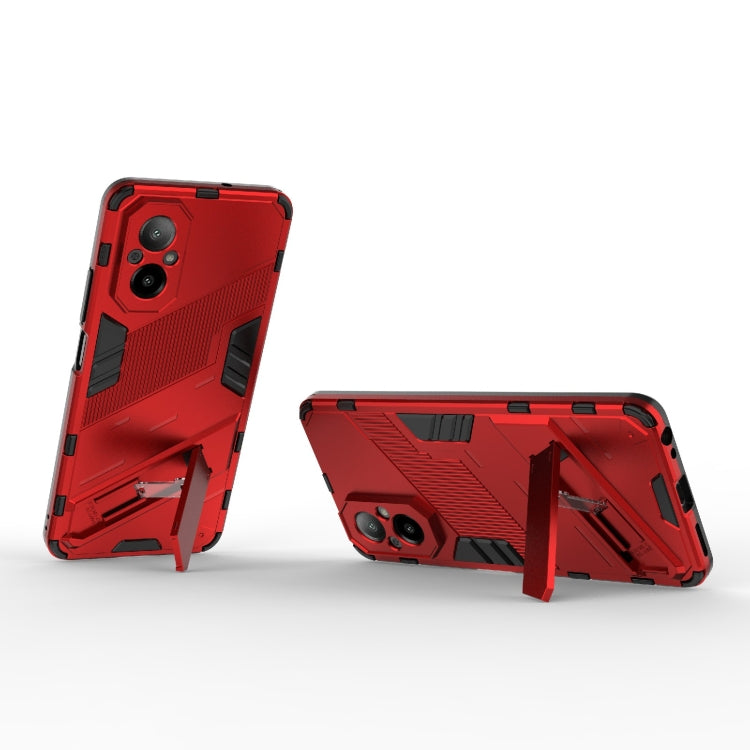 For Realme C67 4G Global Punk Armor 2 in 1 PC + TPU Phone Case with Holder(Red) - Realme Cases by PMC TechLife | Online Shopping South Africa | PMC TechLife | Buy Now Pay Later Mobicred