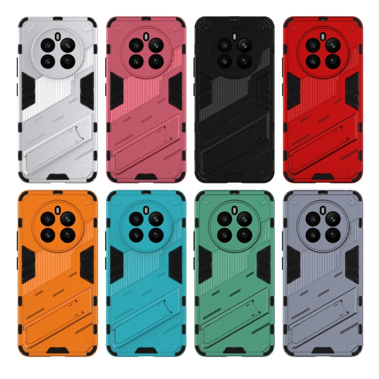 For Realme 12+ 5G Global Punk Armor 2 in 1 PC + TPU Phone Case with Holder(Grey) - Realme Cases by PMC TechLife | Online Shopping South Africa | PMC TechLife | Buy Now Pay Later Mobicred