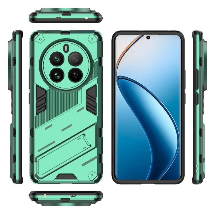 For Realme 12 Pro 5G Global Punk Armor 2 in 1 PC + TPU Phone Case with Holder(Green) - Realme Cases by PMC TechLife | Online Shopping South Africa | PMC TechLife | Buy Now Pay Later Mobicred