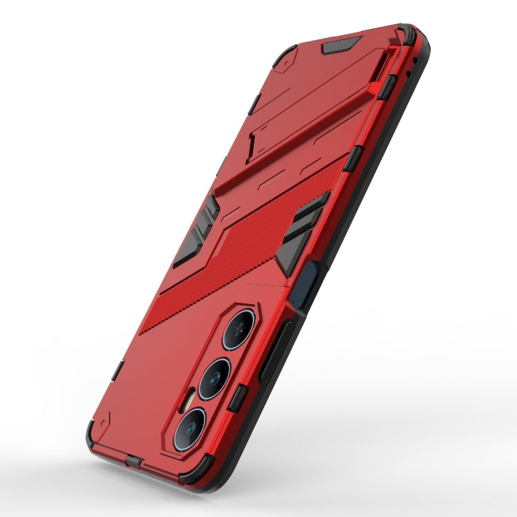 For Realme C65 4G Global Punk Armor 2 in 1 PC + TPU Phone Case with Holder(Red) - Realme Cases by PMC TechLife | Online Shopping South Africa | PMC TechLife | Buy Now Pay Later Mobicred