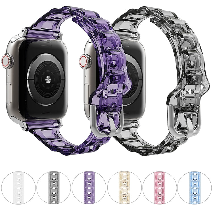 For Apple Watch 7 45mm Cube Airbag Clear TPU Watch Band(Black) - Watch Bands by PMC TechLife | Online Shopping South Africa | PMC TechLife | Buy Now Pay Later Mobicred