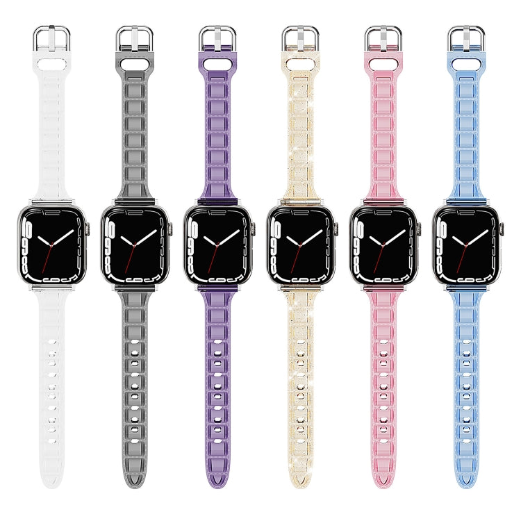 For Apple Watch 7 45mm Cube Airbag Clear TPU Watch Band(Black) - Watch Bands by PMC TechLife | Online Shopping South Africa | PMC TechLife | Buy Now Pay Later Mobicred