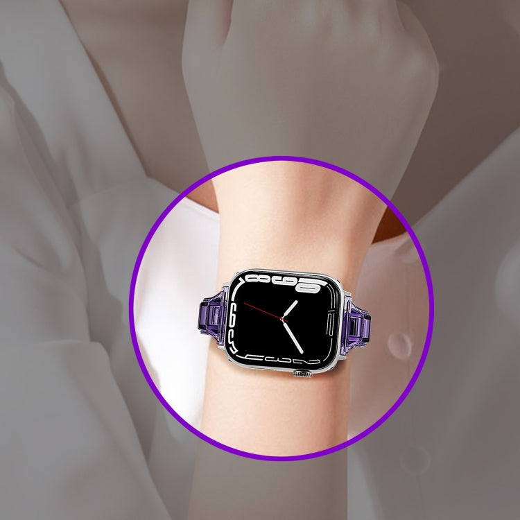 For Apple Watch 7 45mm Cube Airbag Clear TPU Watch Band(Black) - Watch Bands by PMC TechLife | Online Shopping South Africa | PMC TechLife | Buy Now Pay Later Mobicred