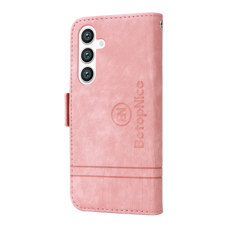 For Samsung Galaxy S24 BETOPNICE Dual-side Buckle Leather Phone Case(Pink) - free shipping - PMC Jewellery - Order now!