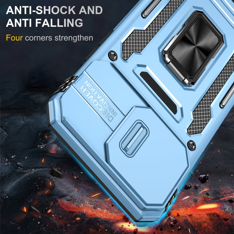 For iPhone 16 Pro Armor PC + TPU Camera Shield Phone Case(Light Blue) - iPhone 16 Pro Cases by PMC TechLife | Online Shopping South Africa | PMC TechLife | Buy Now Pay Later Mobicred