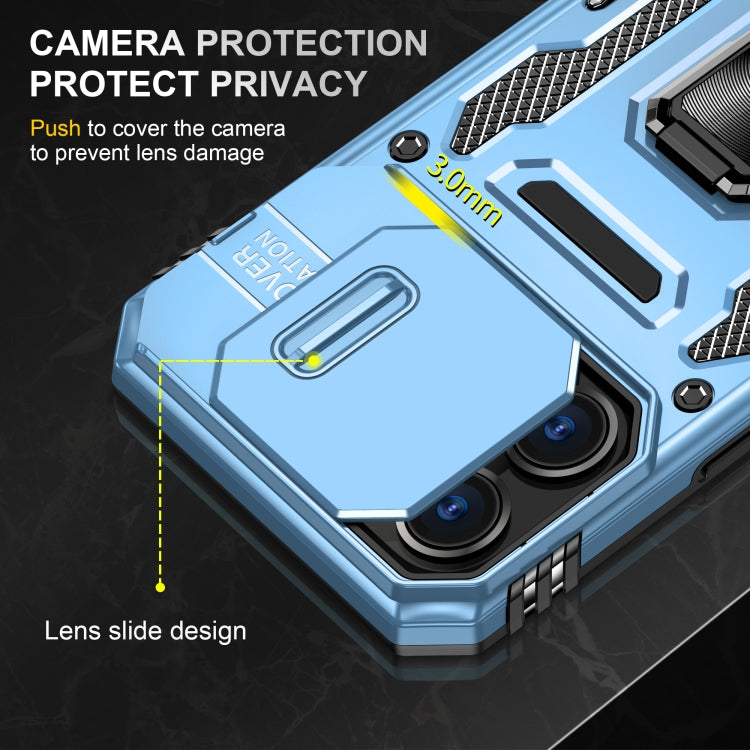 For iPhone 16 Pro Armor PC + TPU Camera Shield Phone Case(Light Blue) - iPhone 16 Pro Cases by PMC TechLife | Online Shopping South Africa | PMC TechLife | Buy Now Pay Later Mobicred
