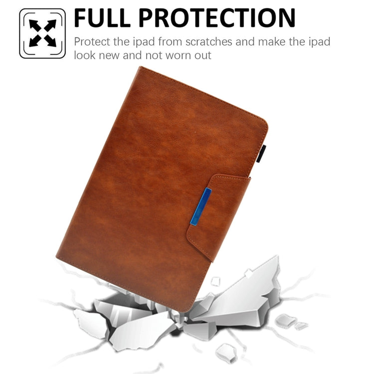 For Amazon Fire Max 11 2023 Suede Cross Texture Magnetic Clasp Leather Tablet Case(Brown) - Amazon by PMC TechLife | Online Shopping South Africa | PMC TechLife | Buy Now Pay Later Mobicred